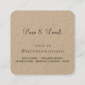 ワイルドフラワーズハニカム&ビーアピアルクラフト スクエア名刺 (裏面)