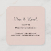 ワイルドフラワーズハニカム&ビーアピールビジネスカード スクエア名刺 (裏面)