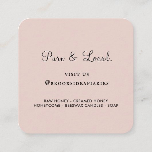 ワイルドフラワーズハニカム&ビーアピールビジネスカード スクエア名刺 (裏面)