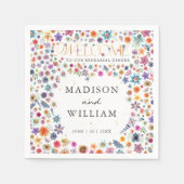 ワイルドフラワーズハートリハーサル・ディナーへようこそ スタンダードカクテルナプキン (正面)