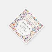 ワイルドフラワーズハートリハーサル・ディナーへようこそ スタンダードカクテルナプキン (角)