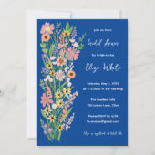 ワイルドフラワーズハ絵を描ンドサットカスタムブライダルシャワー 招待状 (正面)