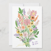 ワイルドフラワーズハ絵を描ンドサットカスタムブライダルシャワー 招待状 (裏面)