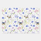 ワイルドフラワーズバタフライベビーシャワー誕生日 ラッピングペーパーシート (正面2)