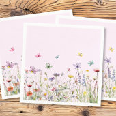 ワイルドフラワーズバタフライペーパーナプキン スタンダードカクテルナプキン