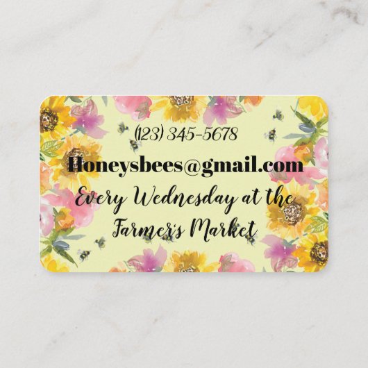 ワイルドフラワーズビーズカントリースタイルハニーベンダー 名刺 (裏面)