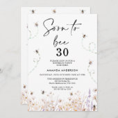 ワイルドフラワーズビーズマーンへ30誕生日 招待状 (正面/裏面)