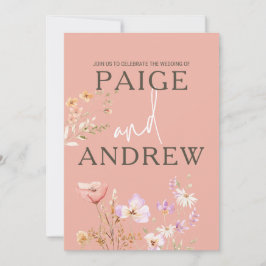 ワイルドフラワーズピンクファームハウス結婚式招待状 招待状