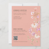 ワイルドフラワーズピンクファームハウス結婚式招待状 招待状 (裏面)