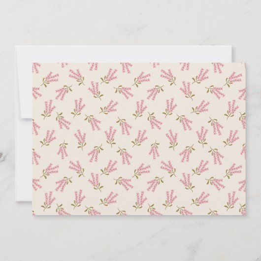 ワイルドフラワーズピンクフローラスイートベビーガール誕生 案内状 (裏面)