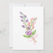 ワイルドフラワーズピンクリボンブーケブライダルシャワー 招待状 (裏面)