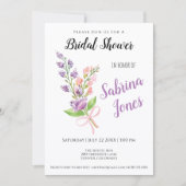 ワイルドフラワーズピンクリボンブーケブライダルシャワー 招待状 (正面)