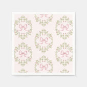ワイルドフラワーズピンクリボンボウコケット赤ちゃんシャワー スタンダードカクテルナプキン (正面)