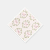 ワイルドフラワーズピンクリボンボウコケット赤ちゃんシャワー スタンダードカクテルナプキン (角)