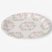 ワイルドフラワーズピンクリボンボウコケット赤ちゃんシャワー ペーパープレート (アングル)