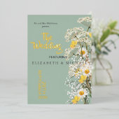 ワイルドフラワーズフェスティバルテーマフローラ結婚セージ 箔招待状 (立ち正面)