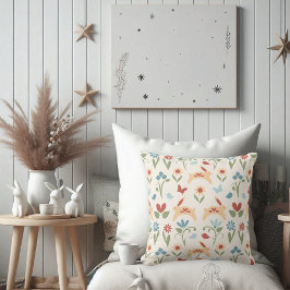 ワイルドフラワーズフォークアート クッション