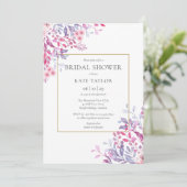 ワイルドフラワーズフローラエレガント金ゴールドブライダルシャワー 招待状 (スタンド正面)