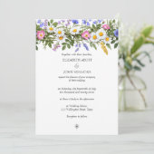 ワイルドフラワーズフローラカスタム水彩写真結婚の写真 招待状 (スタンド正面)