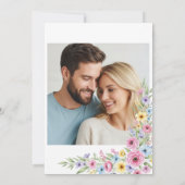 ワイルドフラワーズフローラカスタム水彩写真結婚の写真 招待状 (裏面)