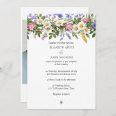 ワイルドフラワーズフローラカスタム水彩写真結婚の写真 招待状 (正面/裏面)