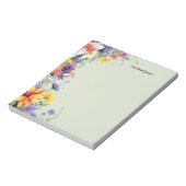 ワイルドフラワーズフローラガーデンパーソナライズされた ノートパッド (回転)
