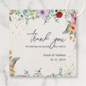 ワイルドフラワーズフローラサンキューメッセージウェディングパーティー フェイバータグ (裏面)