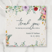 ワイルドフラワーズフローラサンキューメッセージウェディングパーティー フェイバータグ (正面)