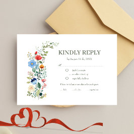 ワイルドフラワーズフローラセージグリーン庭園の結婚式RSVP 出欠カード