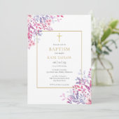 ワイルドフラワーズフローラバプテスマ《キリスト教》洗礼式や命名式 招待状 (スタンド正面)