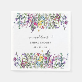 ワイルドフラワーズフローラブライダルシャワー スタンダードカクテルナプキン