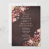 ワイルドフラワーズフローラベイビーシャワー/散水チョークボード 招待状 (正面)