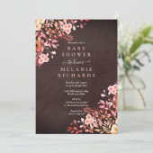 ワイルドフラワーズフローラベイビーシャワー/散水チョークボード 招待状 (スタンド正面)