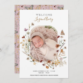 ワイルドフラワーズフローラ追加フォト新生児誕生 案内状