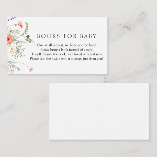 ワイルドフラワーズブックベビー エンクロージャーカード (正面/裏面)