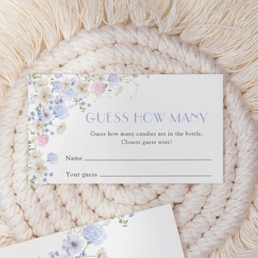 ワイルドフラワーズブライダルシャワーいくつゲームを推測 エンクロージャーカード