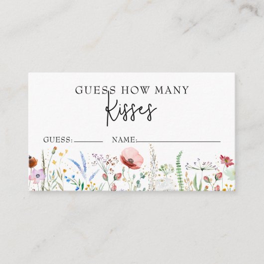 ワイルドフラワーズブライダルシャワーいくつゲームを推測 エンクロージャーカード (正面)