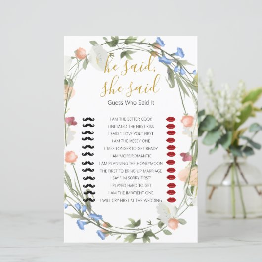 ワイルドフラワーズブライダルシャワーが言った、彼女はゲームを言った (スタンド正面)