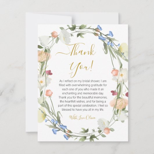 ワイルドフラワーズブライダルシャワーサンキューカード シーズンカード (正面)