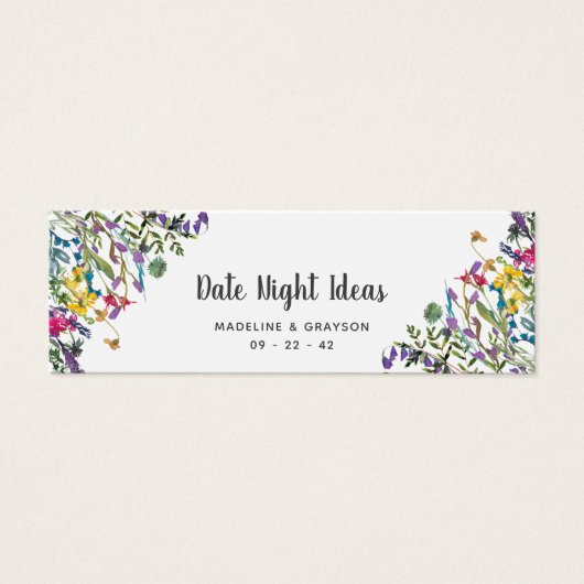ワイルドフラワーズブライダルシャワーデイトナイトアイディアカード (正面)