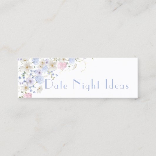 ワイルドフラワーズブライダルシャワーデイトナイトアイディアカード コーリングカード (正面)