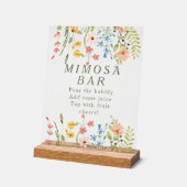 ワイルドフラワーズブライダルシャワーミモサ アクリルサイン (傾斜)