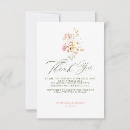 ワイルドフラワーズブライダルシャワーリトルサンキュー サンキューカード