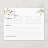 ワイルドフラワーズブライダルシャワーレシピカード (正面)
