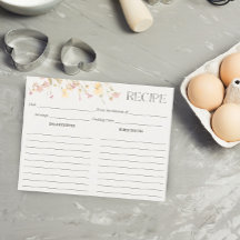 ワイルドフラワーズブライダルシャワーレシピカード