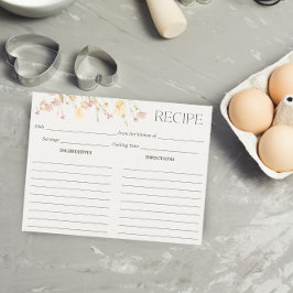 ワイルドフラワーズブライダルシャワーレシピカード