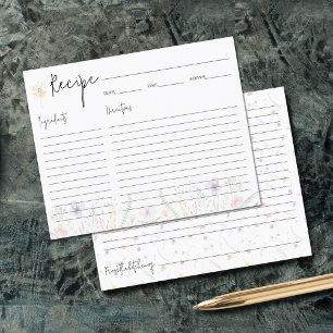 ワイルドフラワーズブライダルシャワーレシピカード