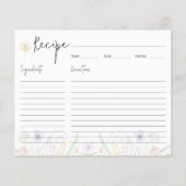 ワイルドフラワーズブライダルシャワーレシピカード (正面)