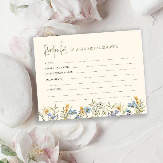 ワイルドフラワーズブライダルシャワーレシピ エンクロージャーカード
