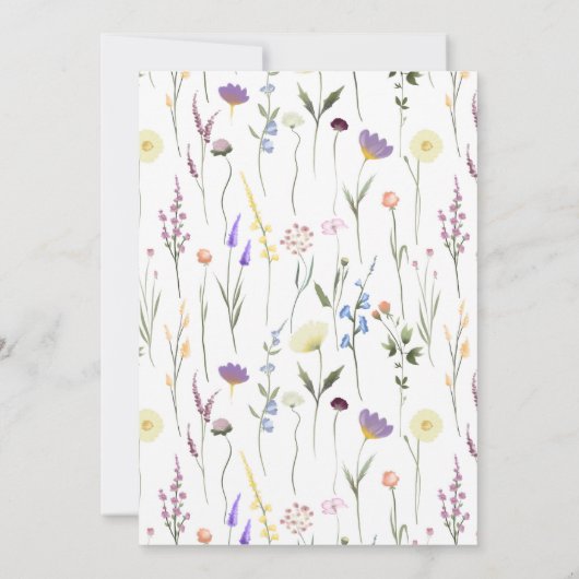 ワイルドフラワーズブライダルシャワー価格は正しいゲーム 招待状 (裏面)